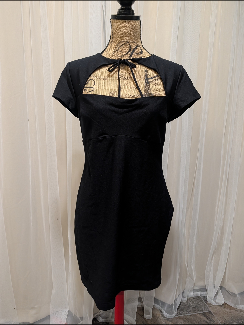 wild fable Black Cutout Tie-Front Dress